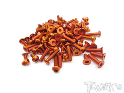 ASS-T4/15-O 7075-T6 Orange Screw set 106pcs. For Xray T4 2015