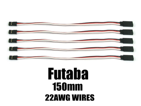 EA-004-5 Futaba Extension with 22 AWG heavy wires 150mm 5pcs.