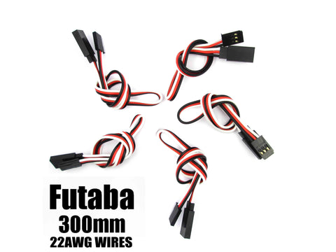 EA-007-5 Futaba Extension with 22 AWG heavy wires 300mm 5pcs.