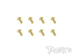 GSS-204B 2mmx4mm Gold Plated Steel Button Head Screws（8pcs.）