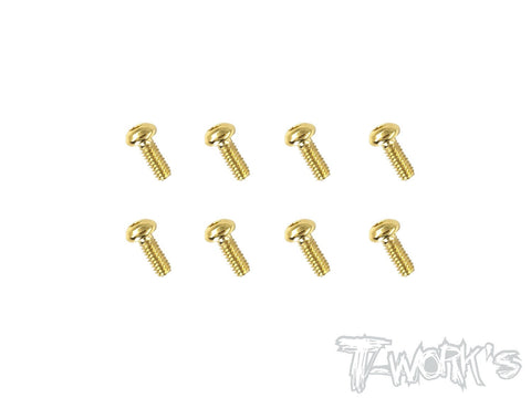 GSS-206B 2mmx6mm Gold Plated Steel Button Head Screws（8pcs.）