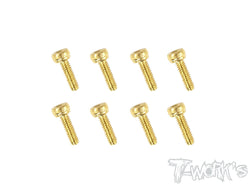 GSS-208H 2mmx8mm Gold Plated Steel Hex. Socket Head Screws（8pcs.）