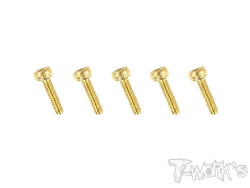 GSS-210H 2mmx10mm Gold Plated Steel Hex. Socket Head Screws（5pcs.）