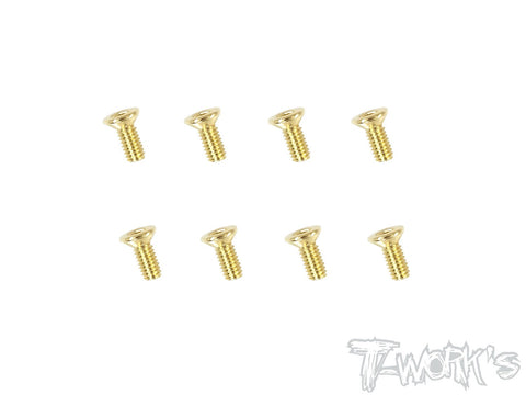 GSS-2506C 2.5mmx6mm Gold Plated Steel Hex. Countersink Screws（8pcs.）