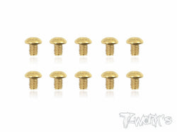 GSS-304B 3mmx4mm Gold Plated Button Head Steel Screws（10pcs.）