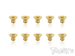 GSS-304C 3mmx4mm Gold Plated Hex. Countersink Steel Screws（10pcs.）