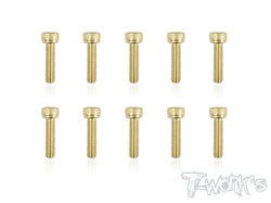 GSS-312H 3mmx12mm Gold Plated Hex. Socket Head Steel Screws （10pcs.）