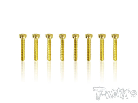 GSS-316H 3mmx16mm Gold Plated Hex. Socket Head Screws（8pcs.）