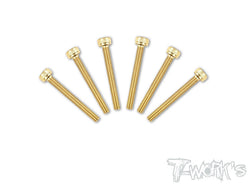 GSS-325H 3mmx25mm Gold Plated Hex. Socket Head Steel Screws（6pcs.）