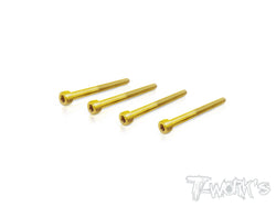 GSS-335HH 3mmx35mm Gold Plated Steel Hex. Socket Head Half Thread Screws（4pcs.）