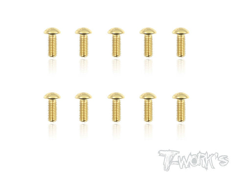 GSS-410B 4mmx10mm Gold Plated Button Head Steel Screws（10pcs.）
