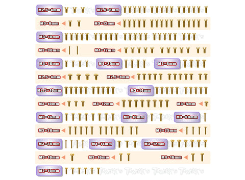 GSS-8IGHT-XE	 Gold Plated Steel Screw Set 185pcs. ( For TLR 8IGHT XE ELITE )