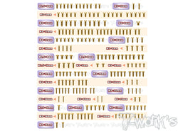 GSS-8IGHT-X     Gold Plated Steel Screw Set 203pcs. ( For TLR 8IGHT-X-elite )