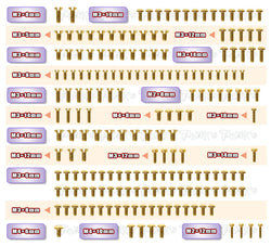 GSS-IF18-2 Gold Plated Steel Screw Set 186pcs. ( For Infinity IF18-2 )