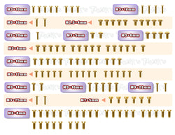 GSS-XB2D'23	Gold Plated Steel Screw Set 121pcs. ( For Xray XB2D'23 )