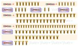 GSS-XQ10F  Gold Plated Steel Screw Set 114pcs. ( For XPRESS XQ10F )