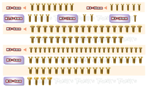 GSS-XQ10F  Gold Plated Steel Screw Set 114pcs. ( For XPRESS XQ10F )