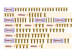 GSS-YD2ZX  Gold Plated Steel Screw Set 100pcs. ( For Yokomo YD-2 ZX )