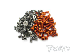 TASS-X1218-US/EU 64 Titanium &7075-T6 Orange Screw set 71pcs.(For Xray X12 2018 US/EU)