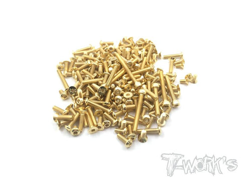 GSS-D819RS Gold Plated Steel Screw Set 162pcs. ( For HB Racing D819RS )