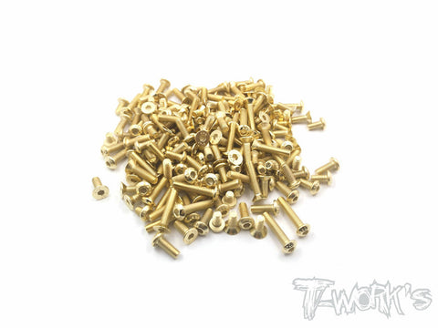 GSS-TC7 Gold Plated Steel Screw Set 105pcs.(For Team Associated TC7 )
