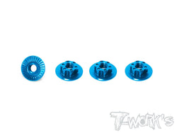TA-127 7075-T6 Light Weight large-contact Low Profile M4 Serrated Wheel Nut 4pcs.