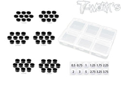 TA-139-BK  Aluminum 3mm Bore Washer Set B ( Black ) 1.25.1.75,2.25,2.75,3.25,3.75mm Each 10pcs.