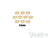 TA-144 Brass 3mm Bore Washer Set  0.5, 0.75 ,1 ,2mm Each 10pcs.
