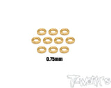 TA-144 Brass 3mm Bore Washer Set  0.5, 0.75 ,1 ,2mm Each 10pcs.