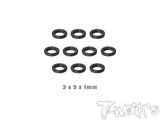 TA-159-BK     Aluminum Shim Set 3 x 5 x 0.5/0.75/1/2/3mm  ( Black ) Each 10pcs.