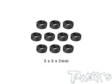 TA-159-BK     Aluminum Shim Set 3 x 5 x 0.5/0.75/1/2/3mm  ( Black ) Each 10pcs.