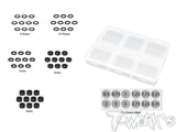 TA-159-BK     Aluminum Shim Set 3 x 5 x 0.5/0.75/1/2/3mm  ( Black ) Each 10pcs.