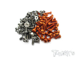 TASS-S411 64 Titanium &7075-T6 Orange Screw set 98pcs. For Serpent S411