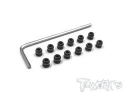 TE-156-12 7075-T6 Hard Coated Alum. 4.5mm Pivot Ball With 2mm Hex   ( For Serpent Project 4X EVO ) 12pcs.
