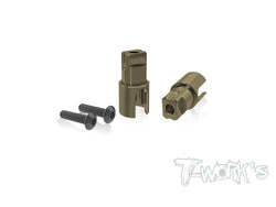 TE-163-X20'24 7075-T6 Hard Coated Alum. Solid BB Driveshaft Adapters ( For Serpent X20'24/23 )