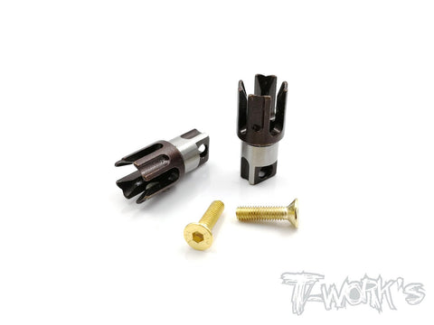 TE-197-Y TWIN Trough Spring Steel Solid Driveshaft Adapters  ( For Yokomo BD8'18 )