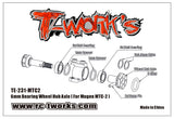 TE-231-MTC2-B 6mm Bearing Wheel Hub Axle F.( Mugen MTC-2 ) 2pcs.