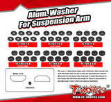 TE-243-A  Alum. Washer For Suspension Arm 3 x 10 x 1/1.5/2/2.5/3/3.5mm  ( 8 pcs.)