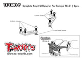 TE-TC01-P Graphite Front Stiffeners ( For Tamiya TC-01 ) 2pcs.