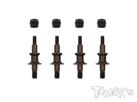 TO-194 Spring Steel Shock Standoffs With POM Shock Cap Bushings ( For TEKNO EB/NB/NT/SCT )4pcs.