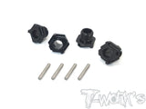 TO-245-A   Black Hard Coated 7075-T6 Alum.Light Weight Wheel Hub  ( Team Associated RC8 B3.1/B3/B3.2 ) 4pcs.