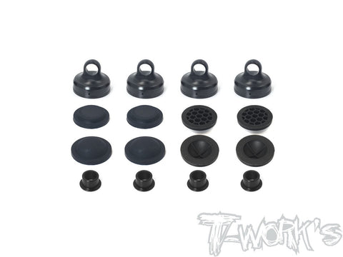 TO-274-A Black Hard Coated 7075-T6 Alum Diaphragm Shock Cap (  For Team Associated RC8 B3.1/B3.2/T3.2/T3.2E )