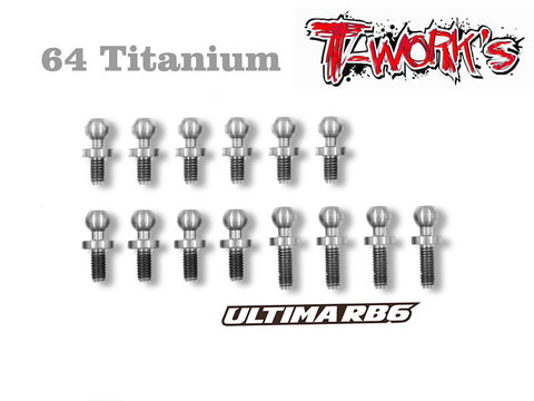 TP-021 64 Titanium Ball End  set 14pcs. ( For Kyosho RB6 )