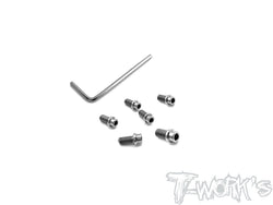 TP-039S	64 Titanium Rear Wheel Hub Screws-M3x6mm  6pcs. ( For Yokomo )