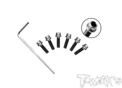 TP-040 64 Titanium Rear Wheel Hub Screws-4/40  6pcs. ( Team Associated,CRC)