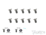 TSS-TC 3mm x 6/8/10mm 64 Titanium Thin Type Hex. Countersink Screw 10pcs.