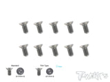 TSS-TC 3mm x 6/8/10mm 64 Titanium Thin Type Hex. Countersink Screw 10pcs.