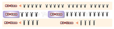 TSS-X4'23-B	64 Titanium Screw set ( Bottom )42pcs.( For Xray X4 2023 )