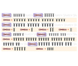 TSSU-BDFWD   64Titanium Screw set ( UFO Head ) 119pcs.( For Yokomo BD FWD )