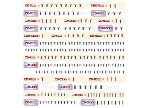 TSSU-CPGT	64 Titanium Screw set ( UFO Head ) 255pcs.( For Capricorn GT  )